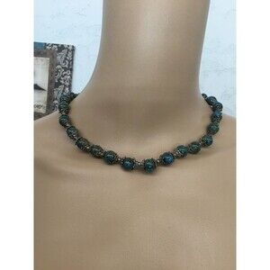 Turquoise Bead Necklace and Bracelet Set